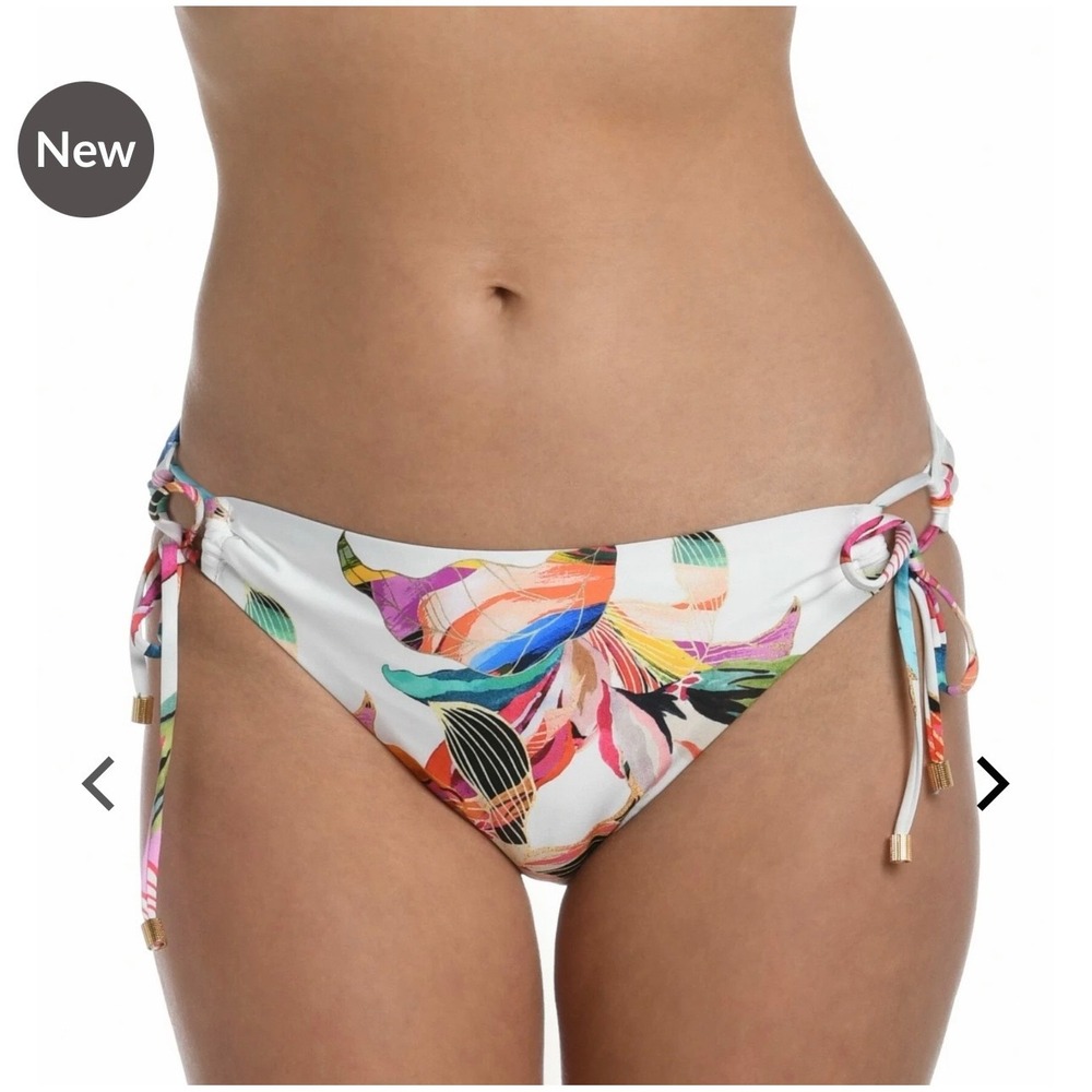 NWT La Blanca Paradise City Tropical Side Tie Hipster Bikini Bottom LB3ZD94 MLT